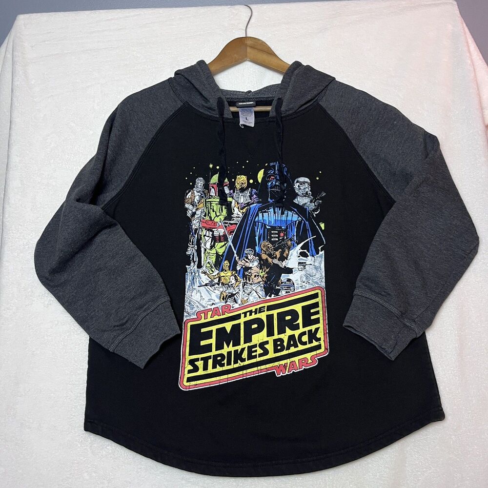 Star Wars Empire Strikes Back Hoodie Youth L Darth Vader Boba Fett Graphic